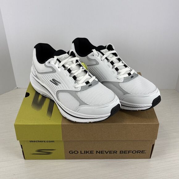 Skechers Go Run Consistent 2.0 Running Shoes White Silver Wolf Sz 11 220868/WSL - Picture 1 of 7